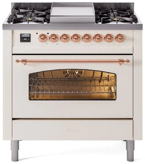 Antique White Dual Fuel Natural Gas Range L57303