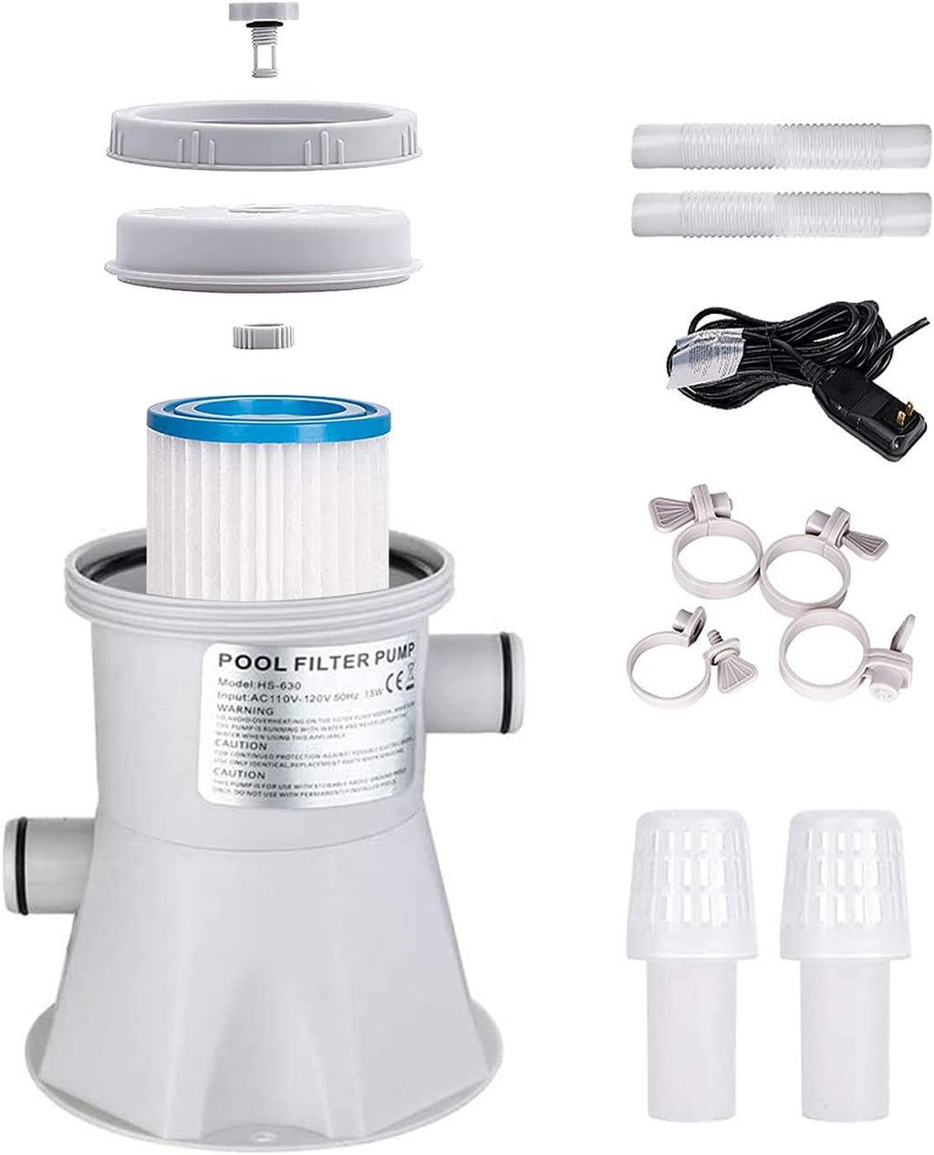 1000 GPH Above Ground Pool Filter Pump with Filter Cartridge J1562