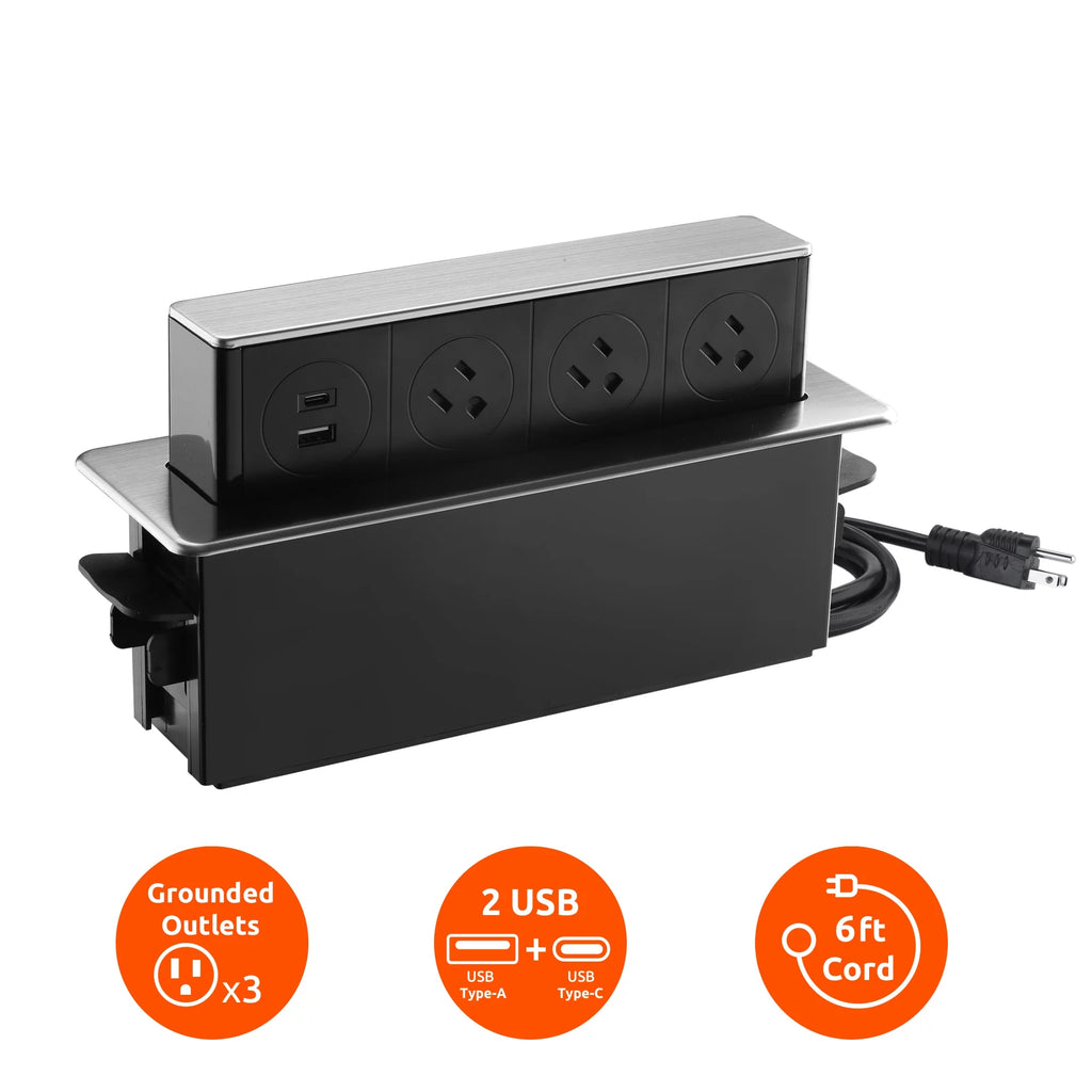 Pop up Outlet with 2 USB Ports & 3 Outlets X799