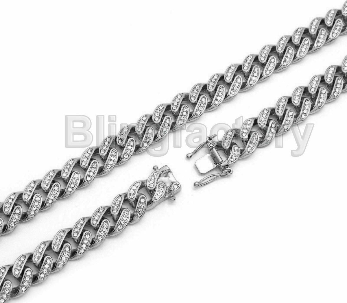 Pendant & 16" ~ 24" Full Iced Cuban Chain Necklace F27004
