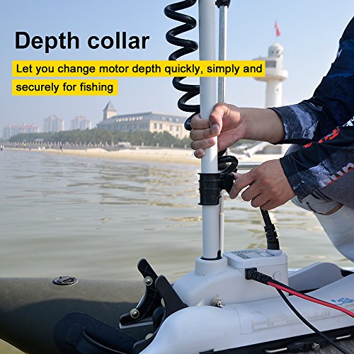 White 12V 55LBS 54inch Electric Bow Mount Trolling Motor with 2.4G Remote Control J54374