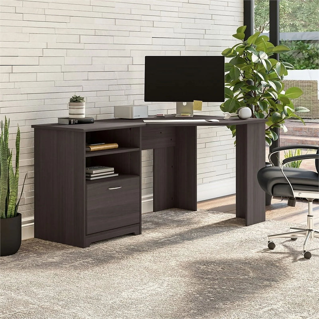 Heather Gray Engineered Wood Corner Desk C8163