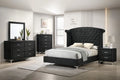 Black Velvet 6pc Queen Size Bedroom Set S60195
