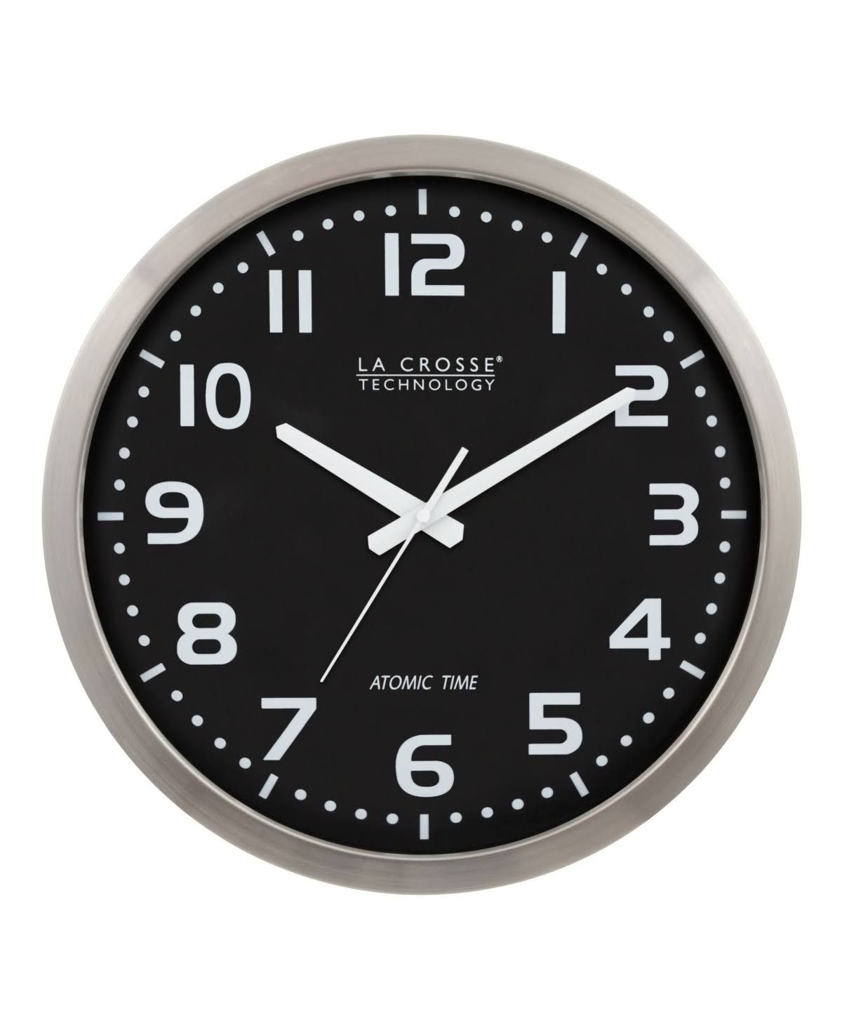 16-inch Stainless Steel Atomic Clock D8481