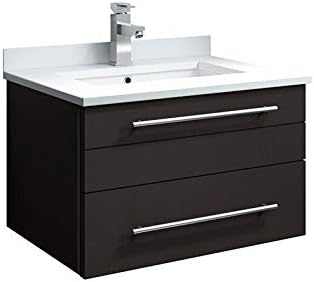 Espresso Wall Hung Bathroom Cabinet with Top and Undermount Sink O133