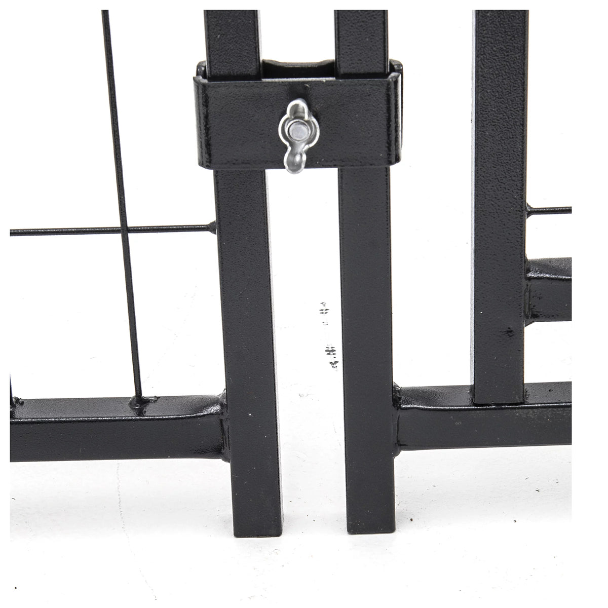 8ft x 4ft x 6ft Black Outdoor Dog Kennel with Cover H8556