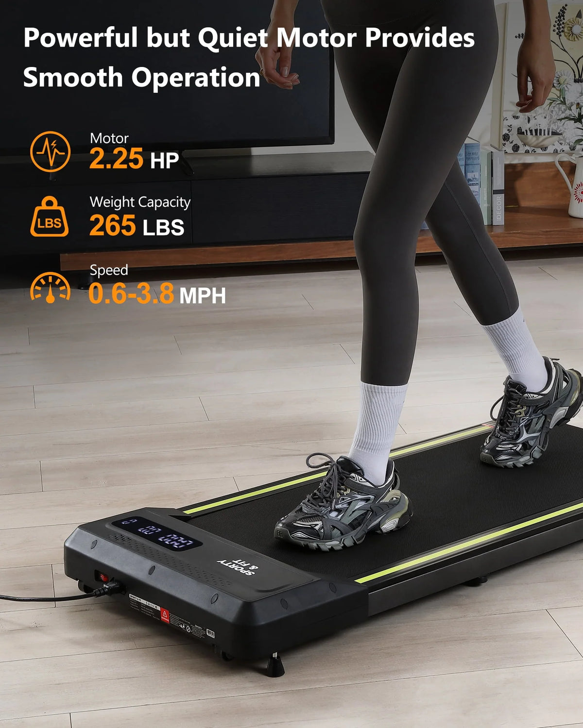 Portable Under Desk Treadmill with Remote Control, Grey S6180