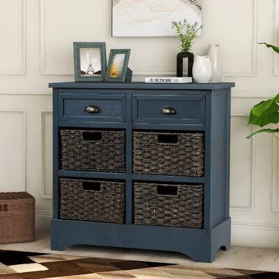 Antique Navy 2 Drawer Accent Chest T286725