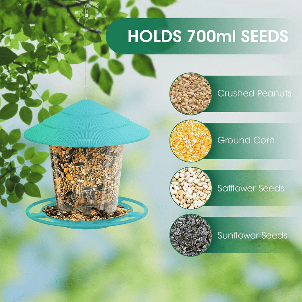 Squirrel Proof Blue Plastic Bird Feeders G348977
