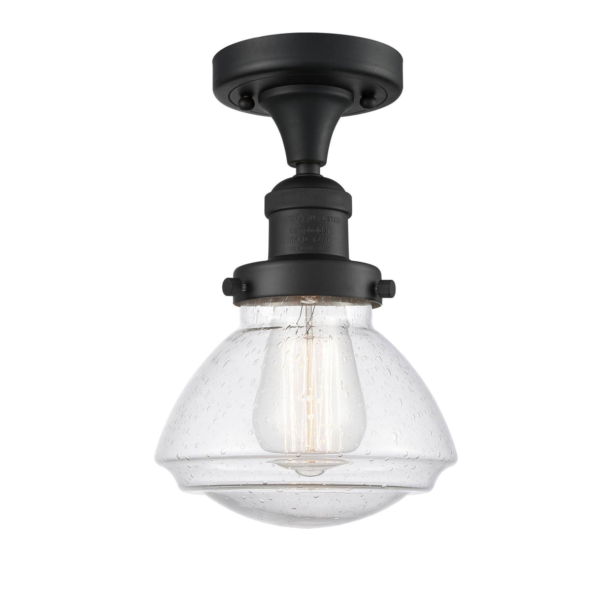 1 Light Semi-Flush Mount Matte Black L290264