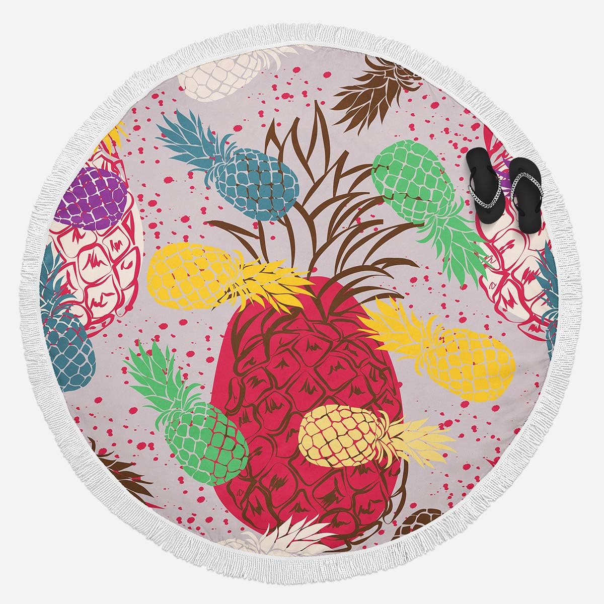 Round Beach Towel with Tassel S8618