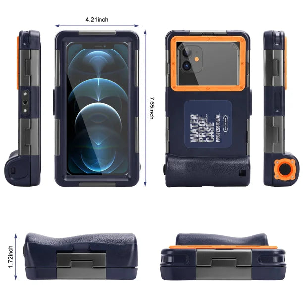 Waterproof Protective Case for Phones Up to 6.9 Inch with Lanyard F821