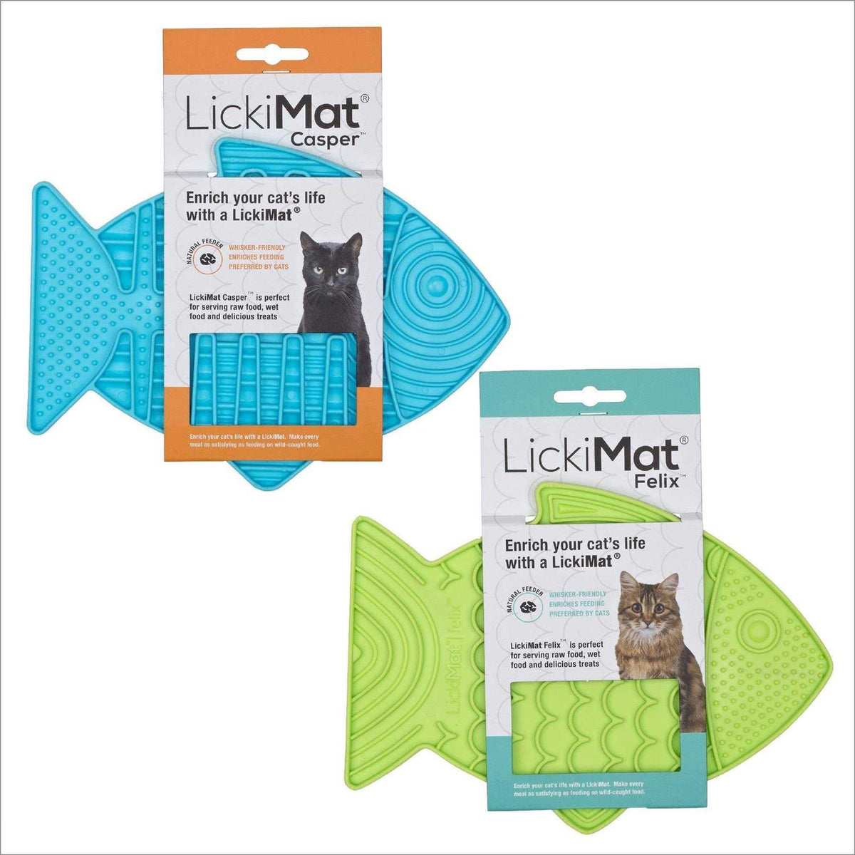 Fish-Shaped Cat Slow Feeders Lick Mat M36186