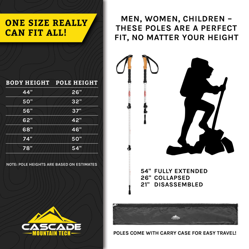 Carbon Fiber Cork Grip Trekking Poles E532