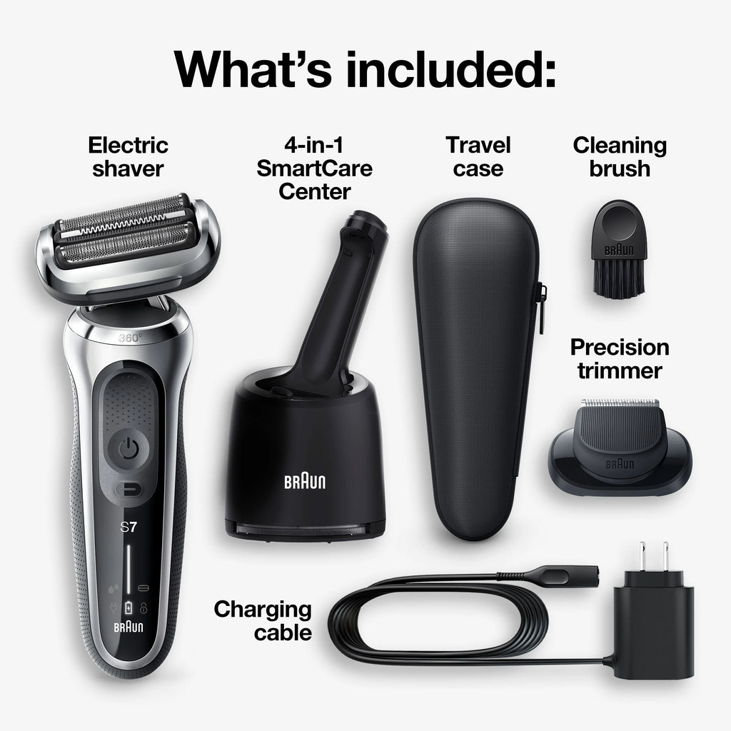 Electric Razor for Men with SmartCare Center, Precision Trimmer, Wet & Dry, Rechargeable, Cordless Foil Shaver, Silver G58579