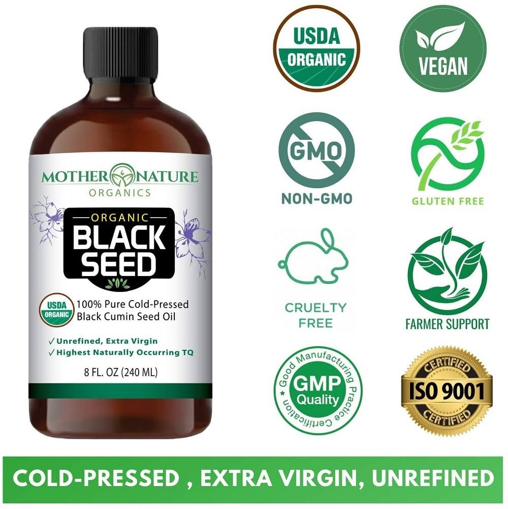 USDA Organic Black Seed Oil Glass Bottle 16 O C801073