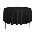 5 Premium 90x22 Round Polyester Tablecloths Black O9801