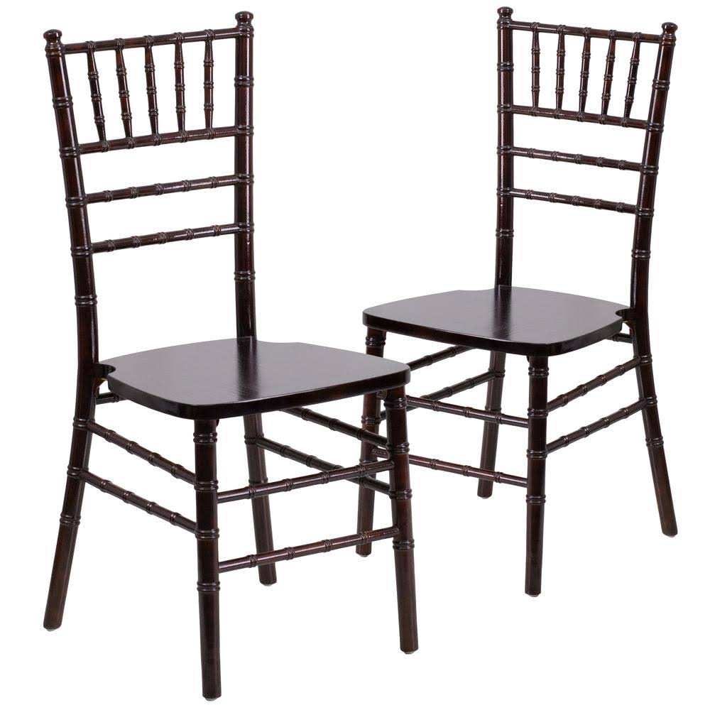 Walnut Wood Chiavari Chairs (Set of 2), Brown I916