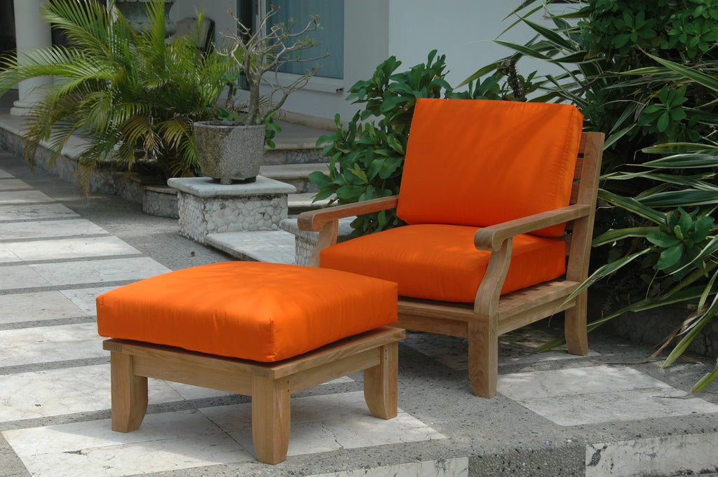 Teak Armchair & Ottoman X11519