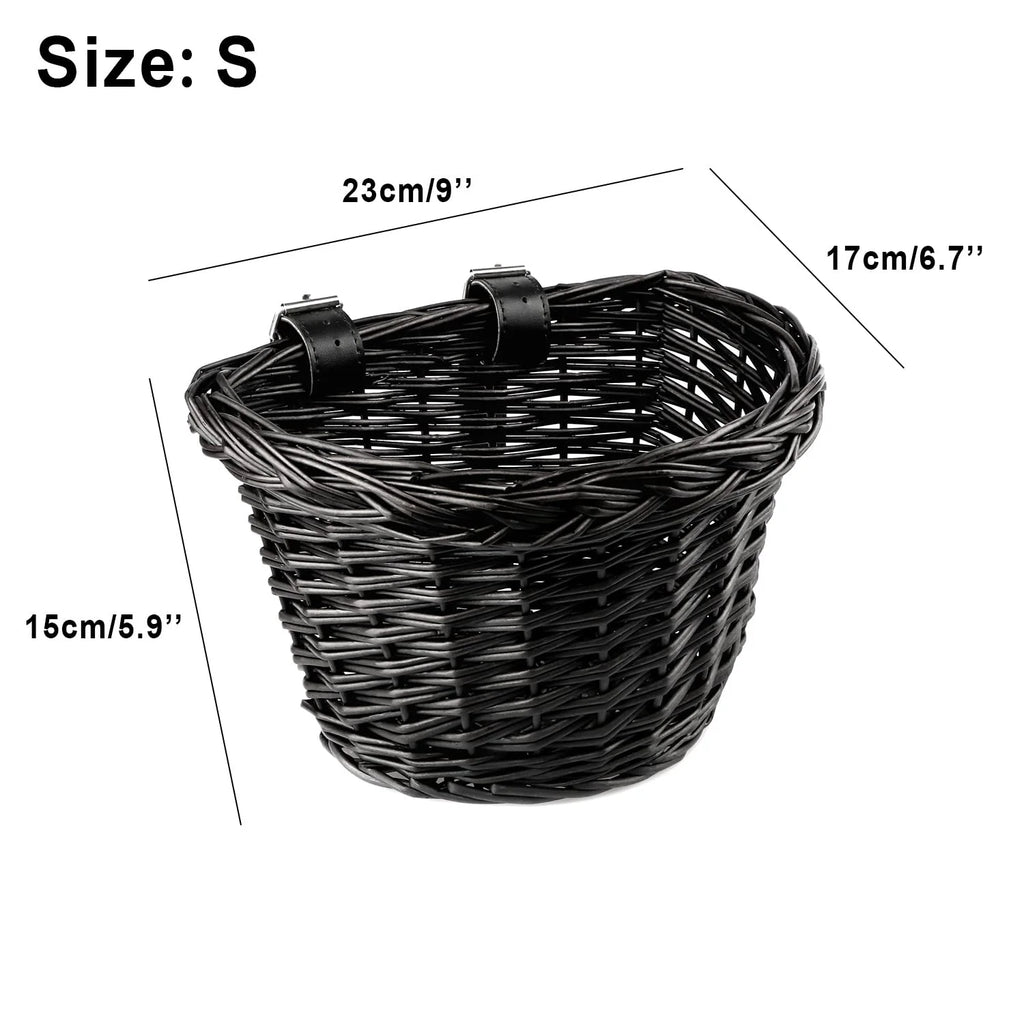 Black Wicker Kids Bike Basket F1015