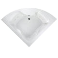 White 85 in. x 60 in. Center Drain Corner Whirlpool Tub S234475
