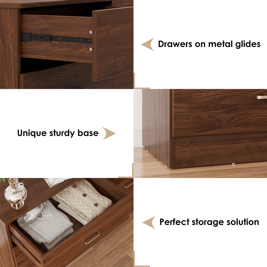 White 6 Drawer Wood Dresser H707
