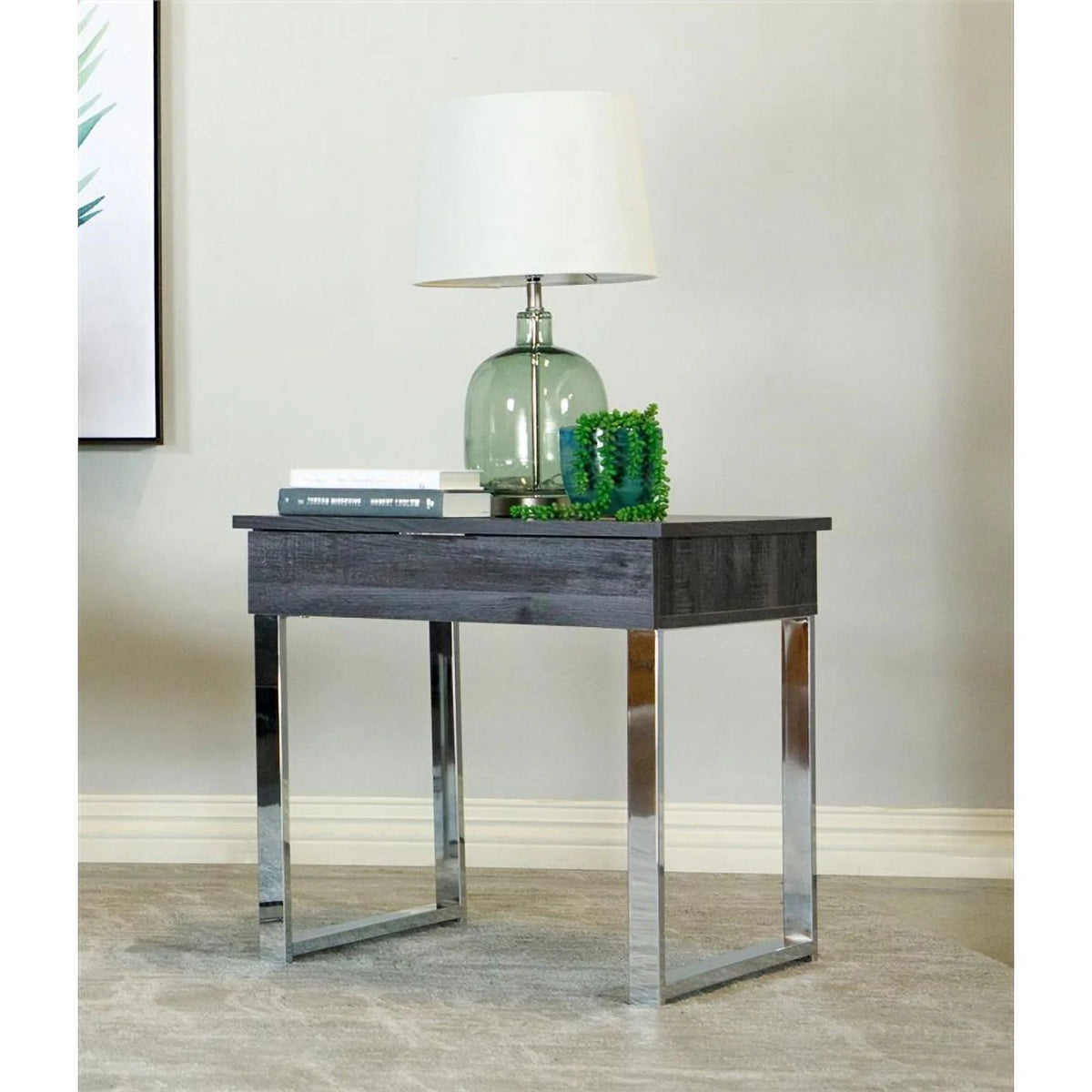 1 Drawer Square Wood End Table H665