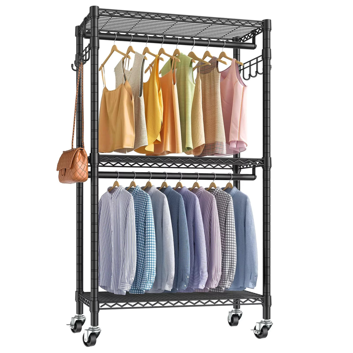 Black Rolling Clothes Rack E1578