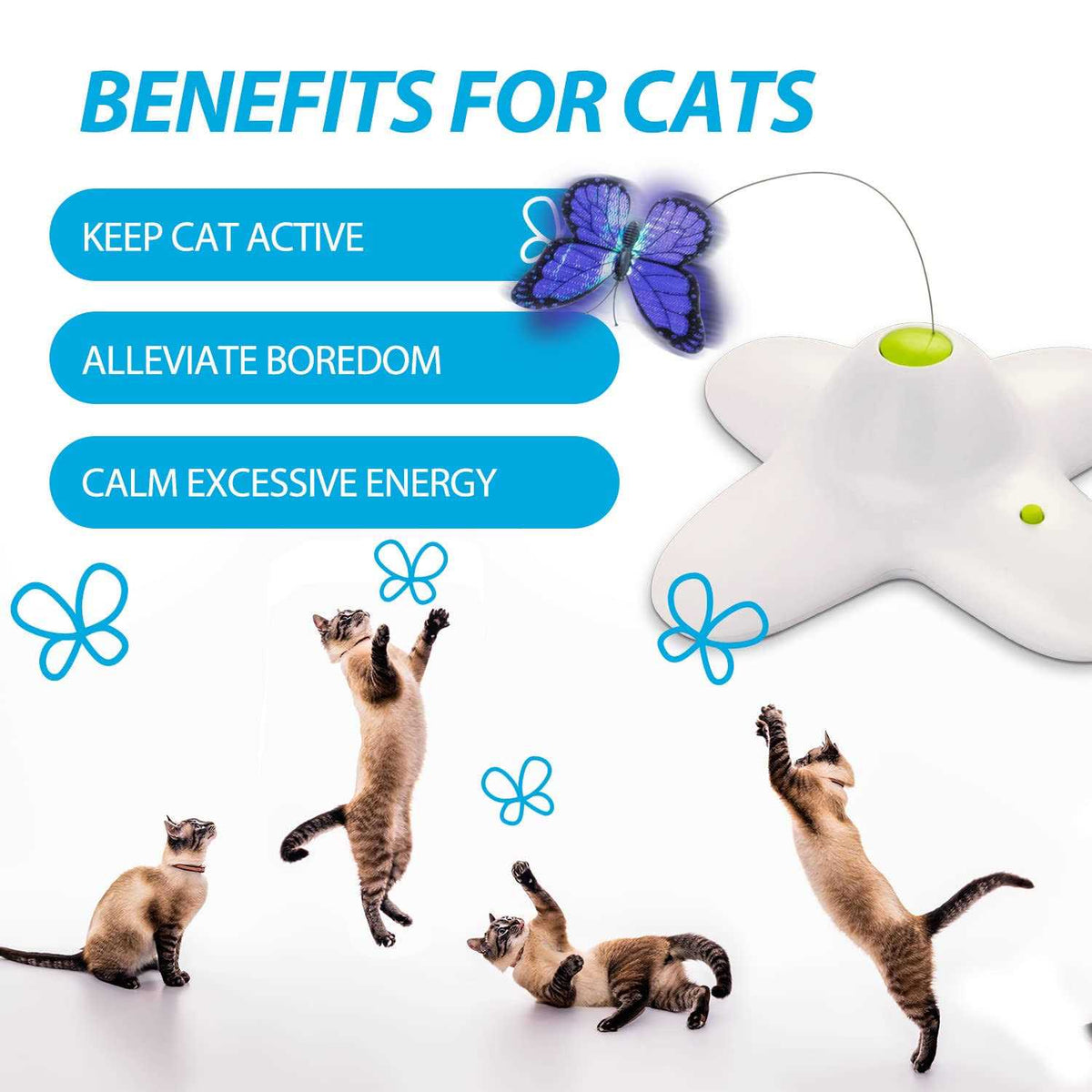 Interactive Cat Butterfly Toy with Two Replacements N656419