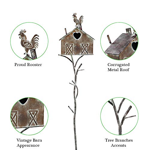 Large Freestanding Metal Bird Houses with Pole E356