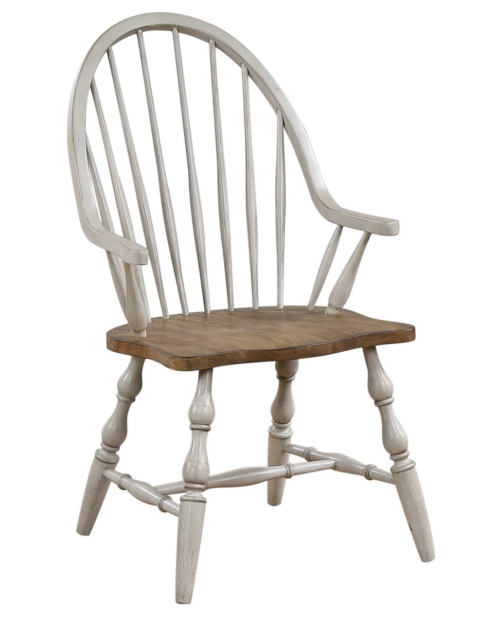 Windsor Dining Chair with Arms Distressed Light Gray Z1694