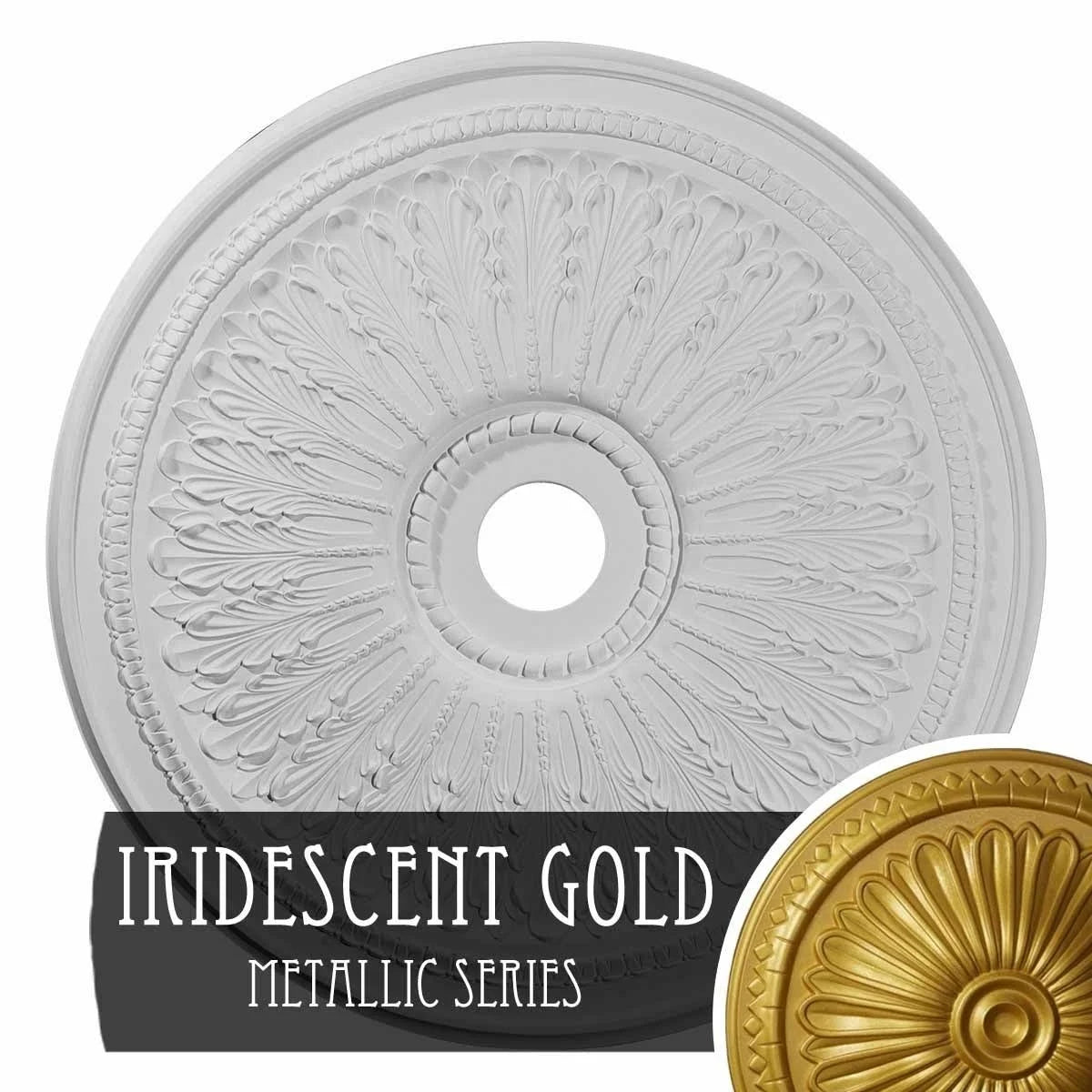 Oakleaf Ceiling Medallion Hand-Painted Iridescent Gold S620395