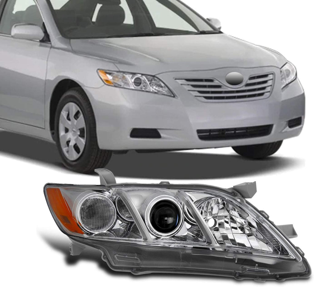 Projector Chrome Headlight Passenger Right Pack of 2 Q65197