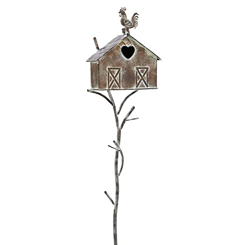 Large Freestanding Metal Bird Houses with Pole E356