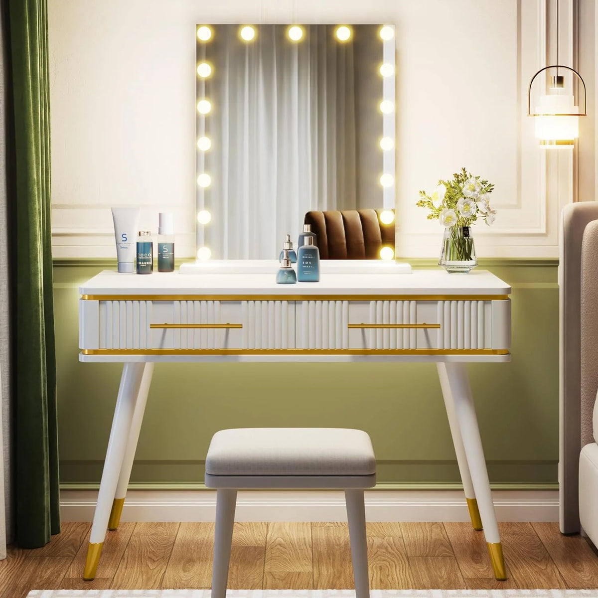 Modern Makeup Vanity Desk with 2 Drawers D806