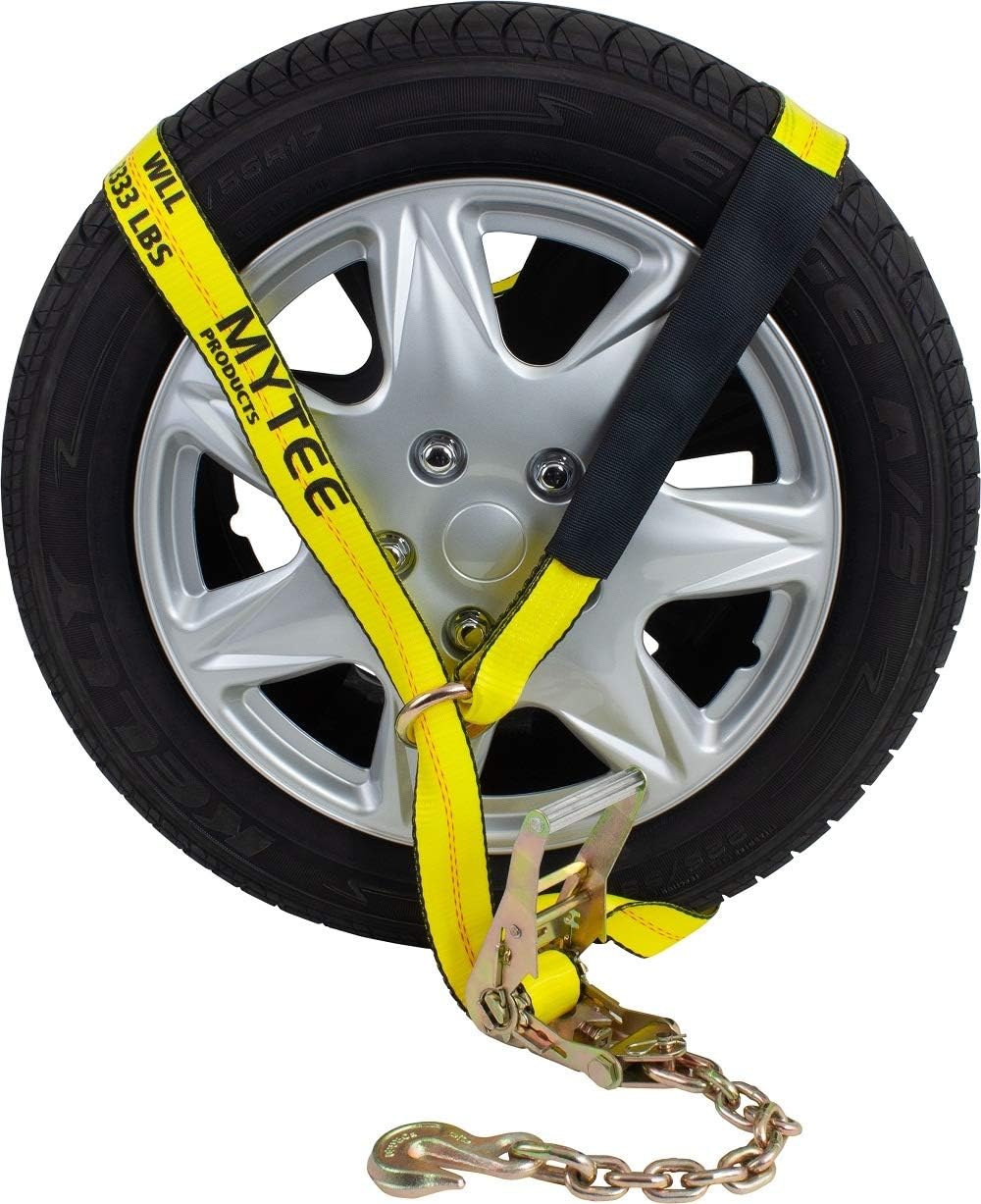 (4 Pack) 2 x 12' Ratchet Strap with Chain Anchor Z896