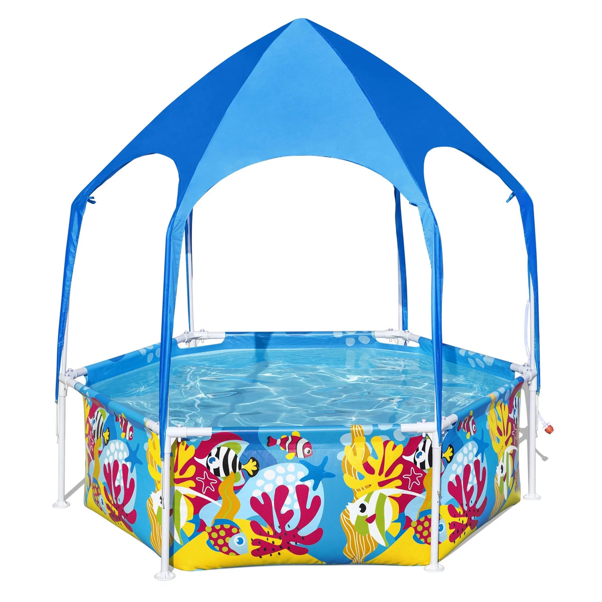6' x 20 Above Ground Round Swimming Pool with Canopy O781080