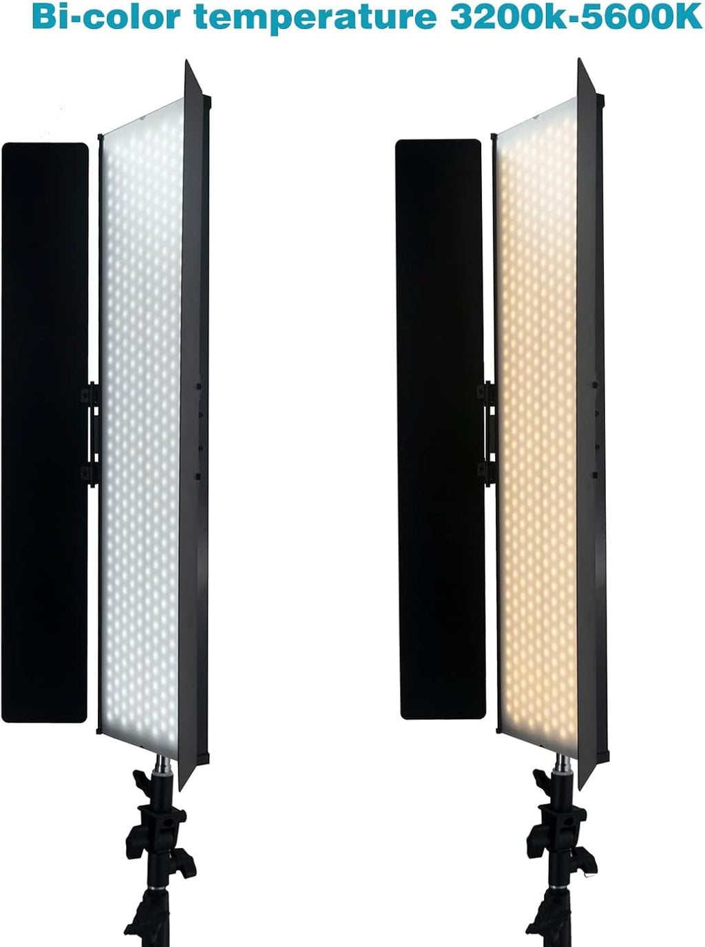 180W Bi-Color 3200-5600K CRI 96+ LED Panel Video Light with Barndoor J311