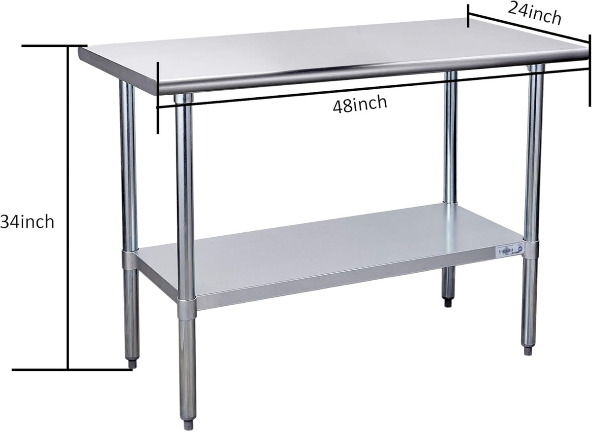 Stainless Steel Commercial Work Table with Undershelf 24×48 Inch K71009