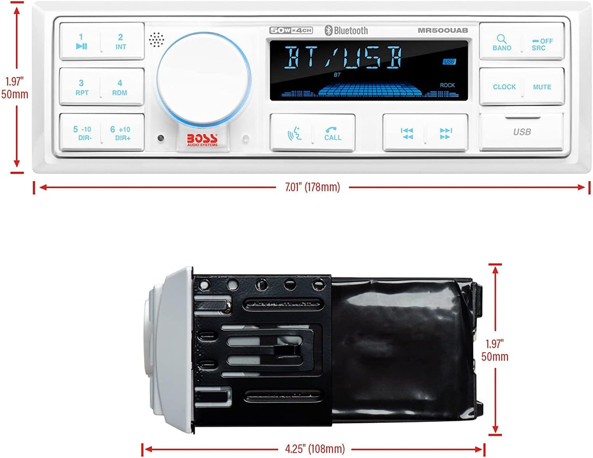 Marine Stereo & Portable Weather Alert Radio Bundle with Bluetooth X96654