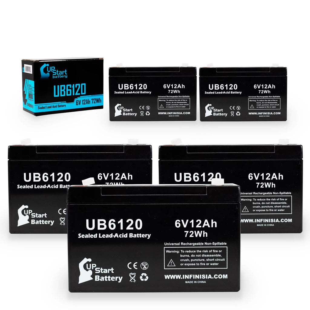 6V 12Ah Sealed Lead Acid Battery with F1 to F2 Terminal Adapters T479