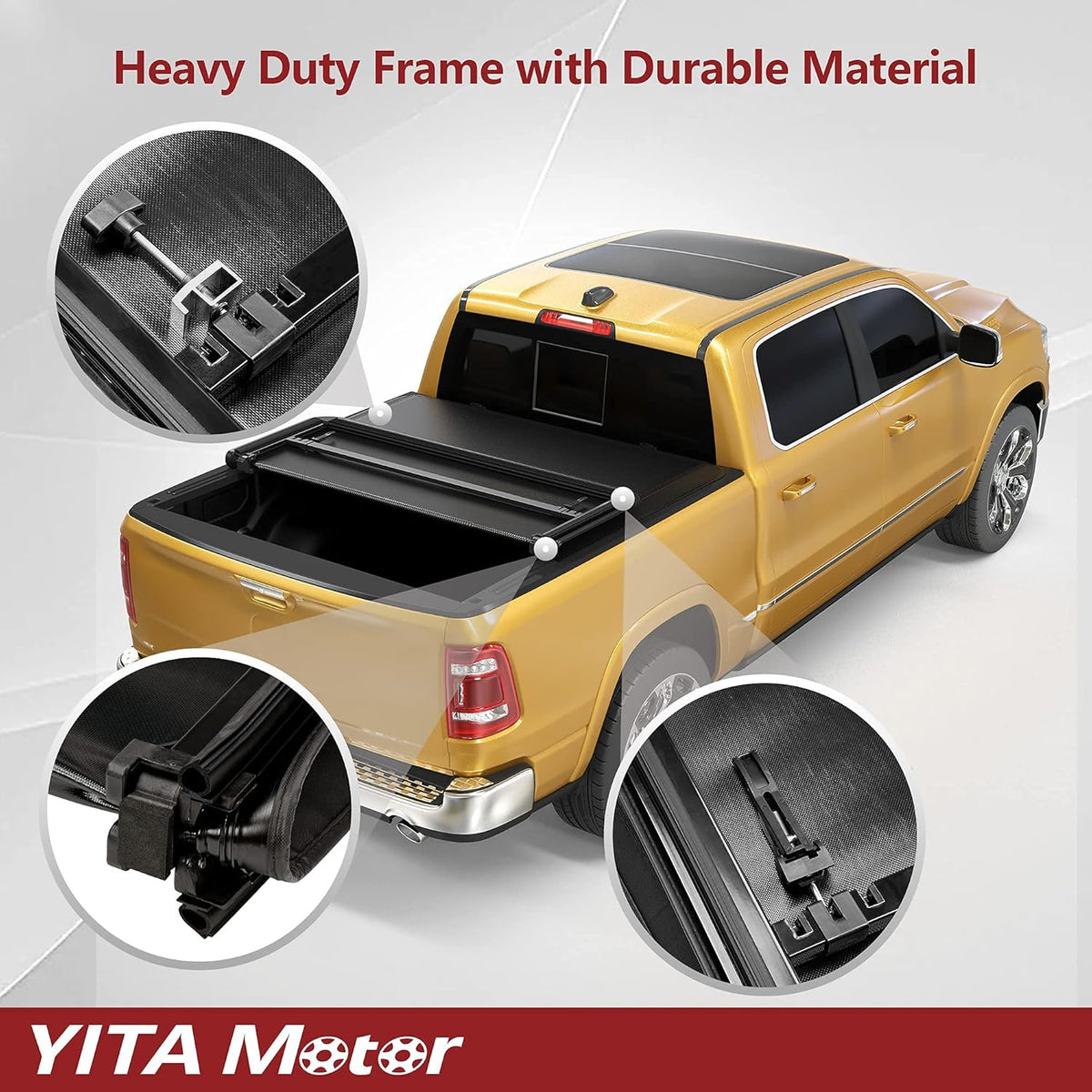 Soft Tri-fold Truck Bed Tonneau Cover for 2019-2022 Chevy Silverado/GMC Sierra 1500, 6.6 ft Bed P724027