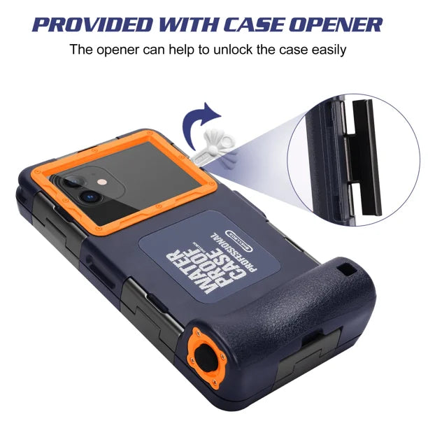 Waterproof Protective Case for Phones Up to 6.9 Inch with Lanyard F821