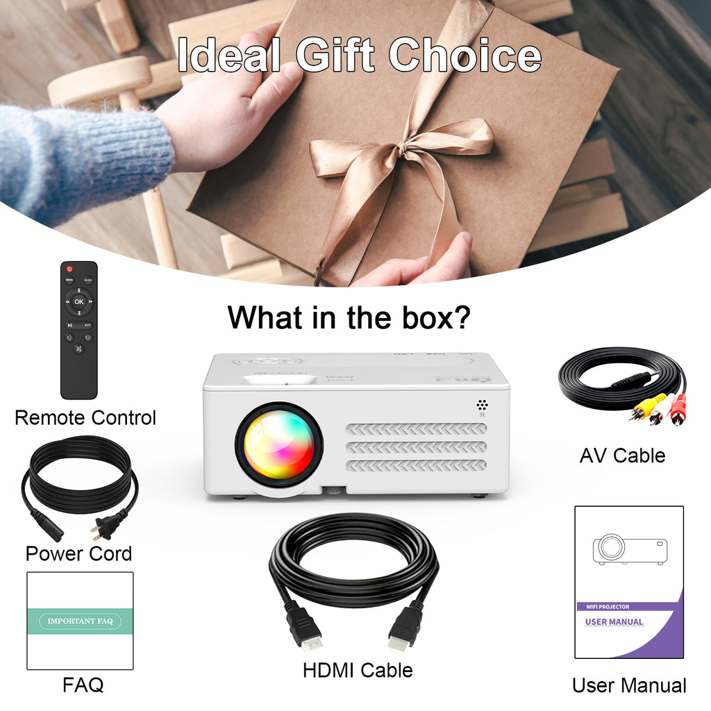 4K Supported Native 1080P Video Projector with 100" Screen K336314