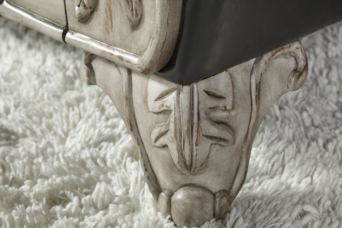 Ebony Faux Leather Sofa R5002