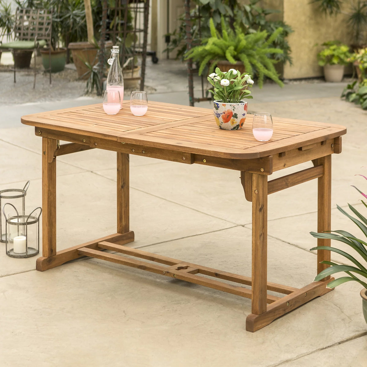 Acacia Wood Extendable Dining Table S607266