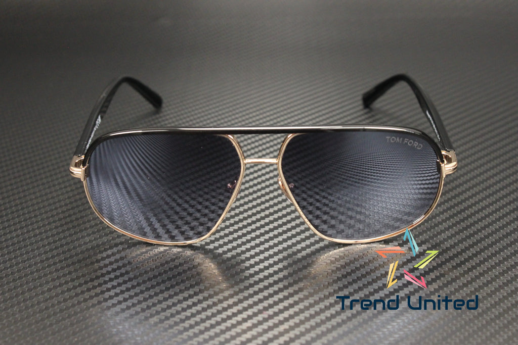Metal Shiny Rose Gold Gradient Smoke 59 mm Sunglasses X154