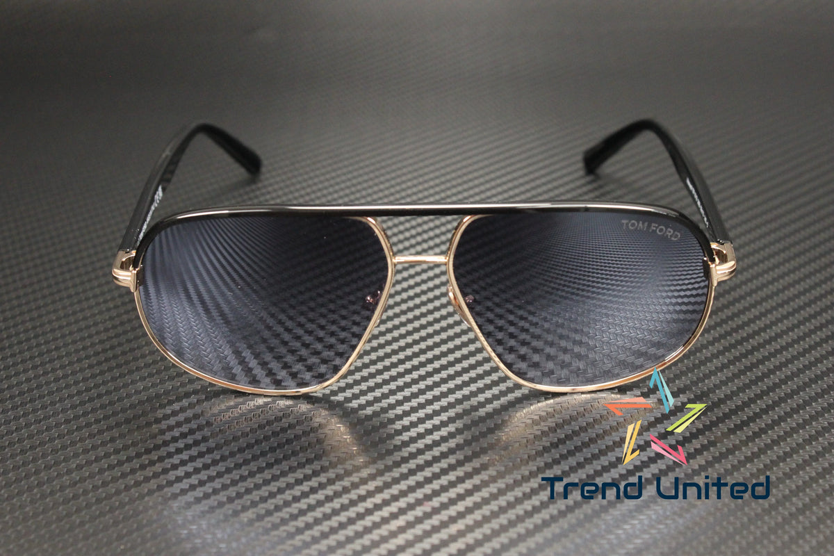 Metal Shiny Rose Gold Gradient Smoke 59 mm Sunglasses X154