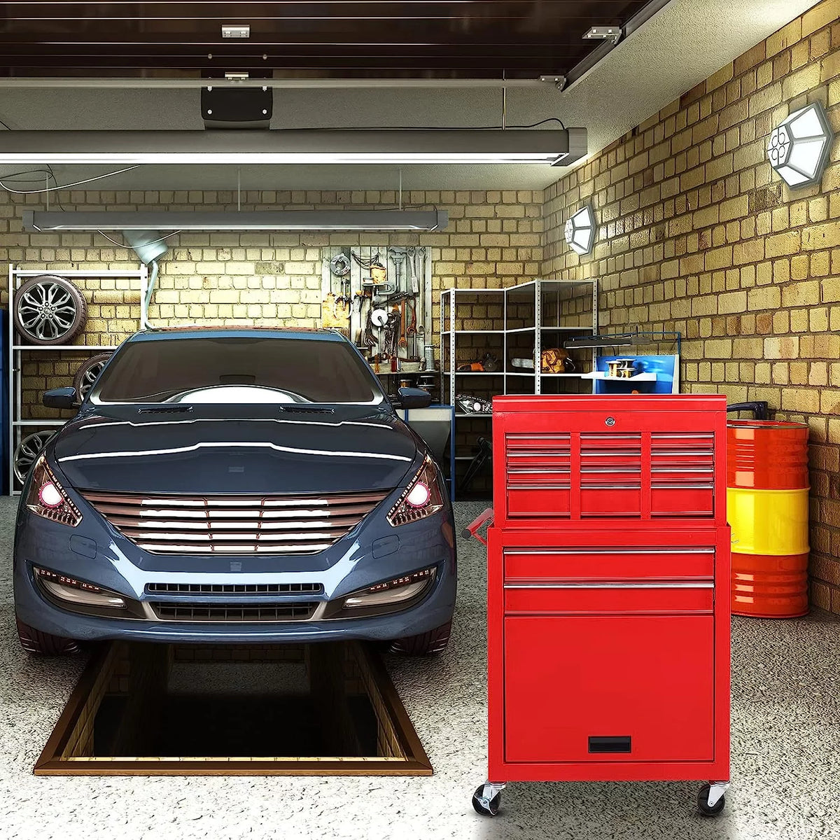 8 Drawer Rolling Tool Chest with Lock I667