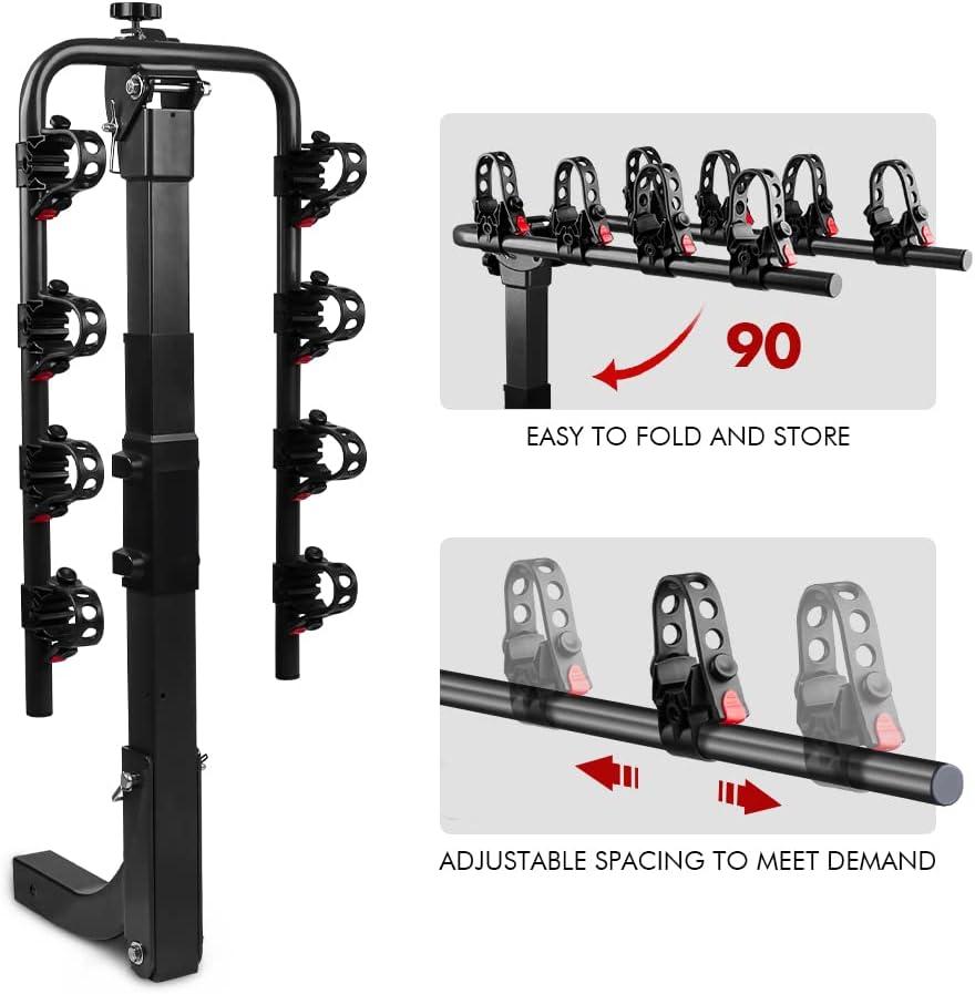 4 Bike Rack, Double Foldable Rack, 2 Hitch Receiver R79294